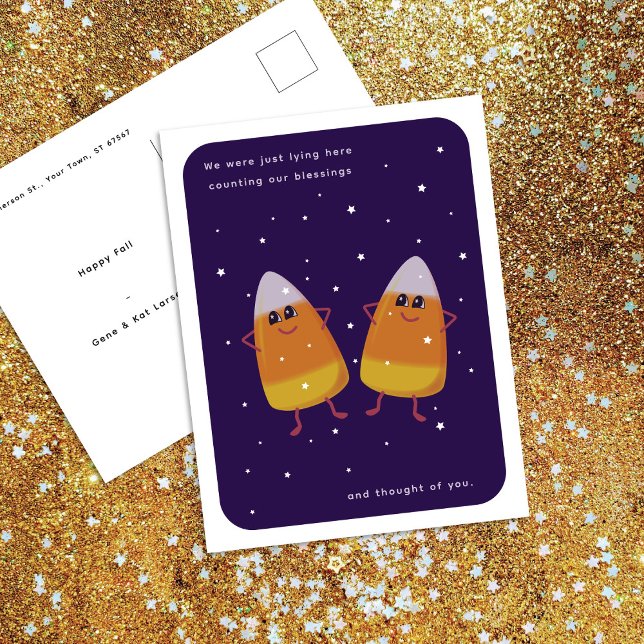 Postal Festiva Cae el dúo de maíz dulce "Contando nuestras bendic (Subido por el creador)