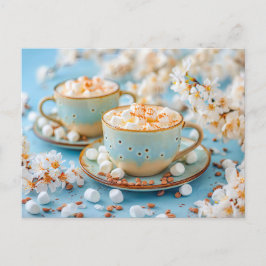 Postal Festiva Café caliente con malvaviscos