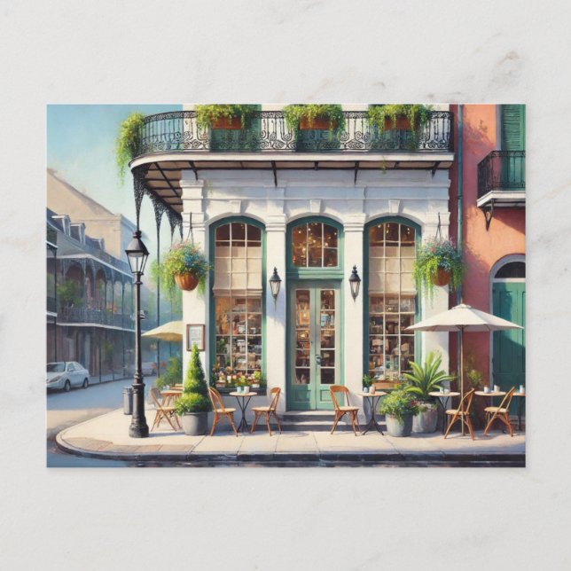 Postal Festiva Cafe en Nueva Orleans Louisiana (Anverso)