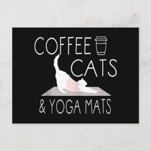 Postal Festiva Café, gatos y juegos de yoga - Divertidos regalos