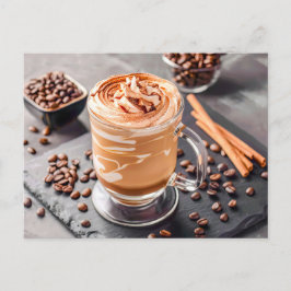 Postal Festiva Café helado con canela de judías de café