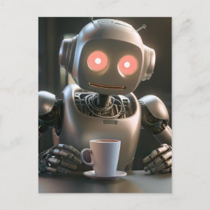 Postal Festiva café robot que bebe