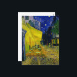 Postal Festiva Cafe Terrace Arles, Place du Forum by van Gogh<br><div class="desc">Vincent van Gogh - Cafe Terrace Arles (Cafe Terrace,  Place du Forum,  Arles),  1888. Vincent Willem van Gogh (1853-1890) fue un pintor holandés post-impresionista que póstumamente se convirtió en una de las figuras más famosas e influyentes en la historia del arte occidental.</div>