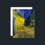 Postal Festiva Cafe Terrace Arles, Place du Forum by van Gogh<br><div class="desc">Vincent van Gogh - Cafe Terrace Arles (Cafe Terrace,  Place du Forum,  Arles),  1888. Vincent Willem van Gogh (1853-1890) fue un pintor holandés post-impresionista que póstumamente se convirtió en una de las figuras más famosas e influyentes en la historia del arte occidental.</div>