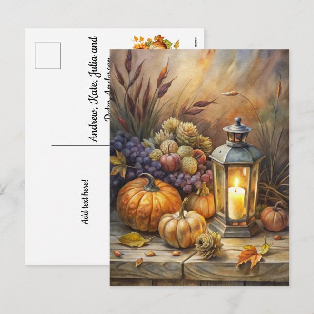 Postal Festiva Caída de la bienvenida a las velas en llamas (Anverso / Reverso)