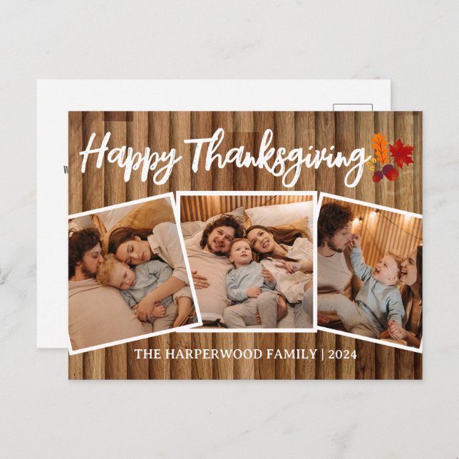 Postal Festiva Caída de la Madera Rusa Fotografía de la familia d (Anverso / Reverso)