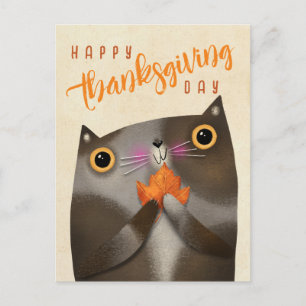 Postal Festiva Caída del Día de Acción de Gracias de Halloween en