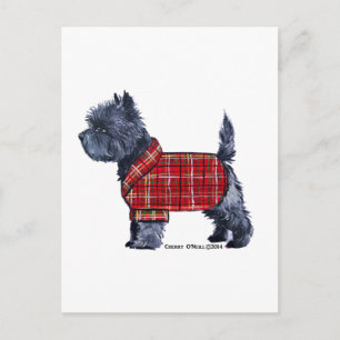 Postal Festiva Cairn Terrier Holiday