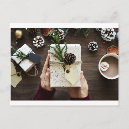 Postal Festiva Caja de Navidades decorativos