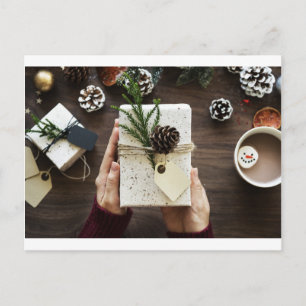 Postal Festiva Caja de Navidades decorativos