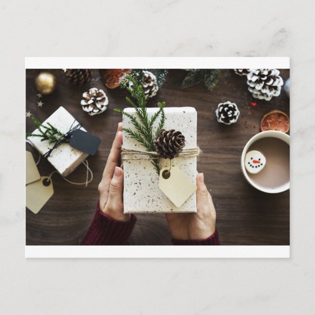 Postal Festiva Caja de Navidades decorativos (Anverso)