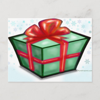 Postal Festiva Caja de regalo de navidades