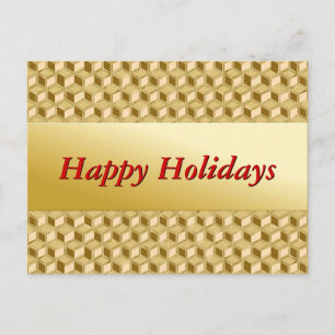 Postal Festiva Cajas cromadas 3-d - de color dorado