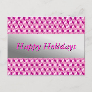 Postal Festiva Cajas cromadas 3d - rosa fucsia