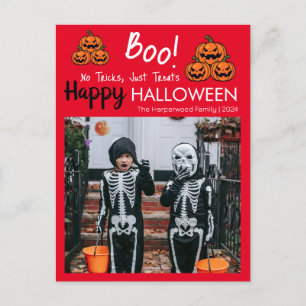 Postal Festiva Calabaza boo jack-o-lantern feliz Halloween 1 Foto