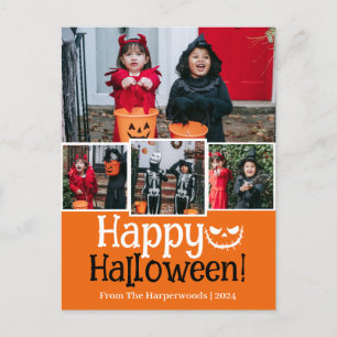 Postal Festiva Calabaza boo jack-o-lantern Feliz Halloween 4 Foto