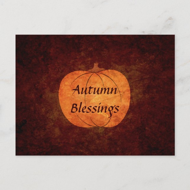 Postal Festiva Calabaza de Acción de Gracias (Anverso)