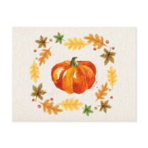 Calabaza de Acción de Gracias deja acuarelas