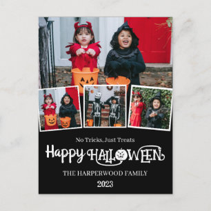 Postal Festiva Calabaza de Boo linterna de Halloween Colaje de fo