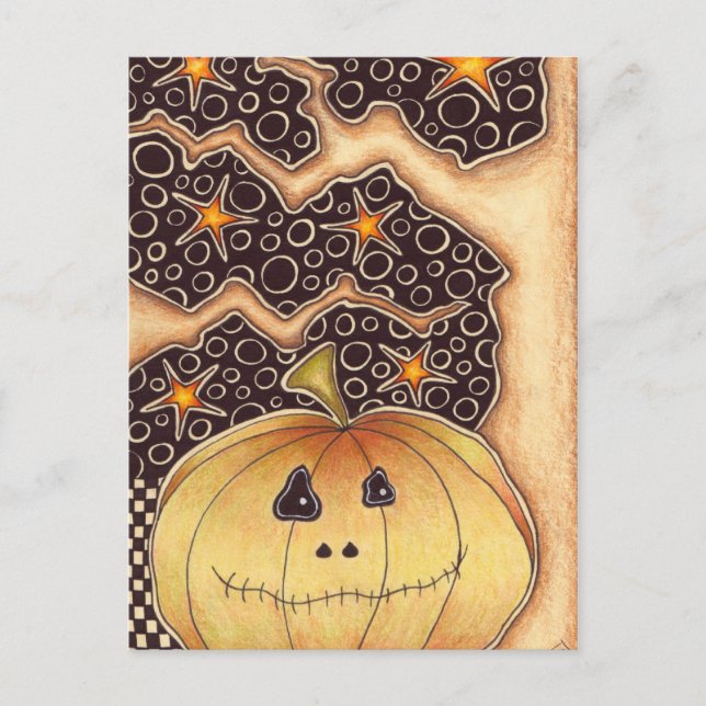 Postal Festiva Calabaza de Halloween (Anverso)