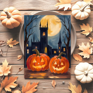 Postal Festiva Calabaza de Halloween de terror   Halloween Pintur