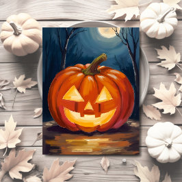 Postal Festiva Calabaza de Jack-O-Lantern de Halloween