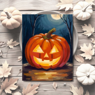 Postal Festiva Calabaza de Jack-O-Lantern de Halloween