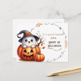 Postal Festiva Calabaza Fantasma Linda Halloween