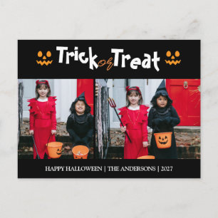 Postal Festiva calabaza jack-o-lantern Halloween Familia Dos Foto