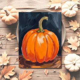 Postal Festiva Calabaza Naranja Halloween Día de Acción de Gracia