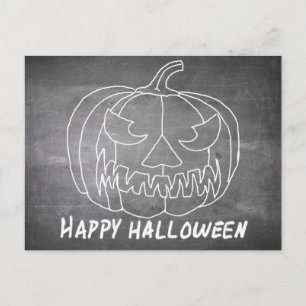 Postal Festiva Calabaza para Halloween 2 aspecto de pizarra