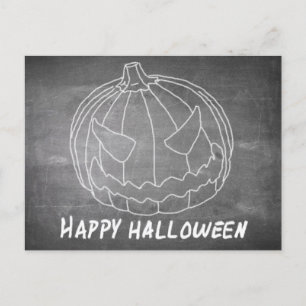 Postal Festiva Calabaza para Halloween 6 aspecto de pizarra