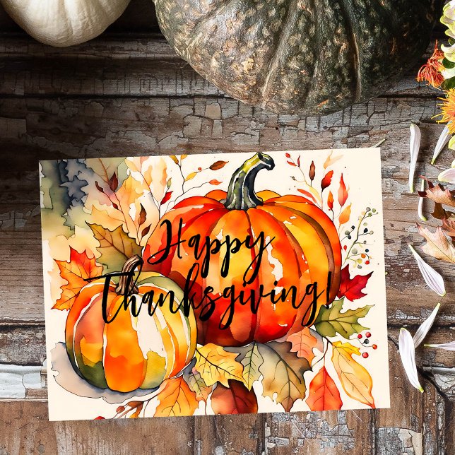 Postal Festiva Calabazas acuáticas y el día de Acción de Gracias  (Subido por el creador)