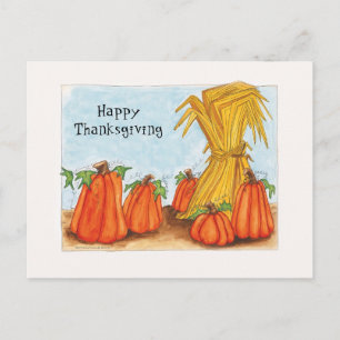 Postal Festiva Calabazas de Acción de Gracias