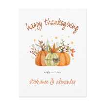 Calabazas modernas de otoño feliz día de gracias