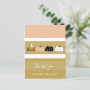 Postal Festiva Calabazas Personalizadas Modernas En Negro, Blanco