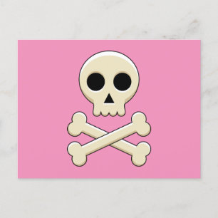 Postal Festiva Calavera con huesos