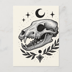 Postal Festiva Calavera de tilacino - Diseño inspirado en el tatu