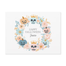 Calavera personalizada de Halloween Pumpkins Flora