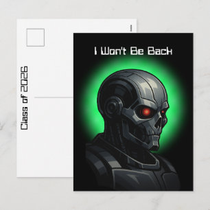 Postal Festiva Calavera Terminator Clase de Graduación 2026 Gráfi