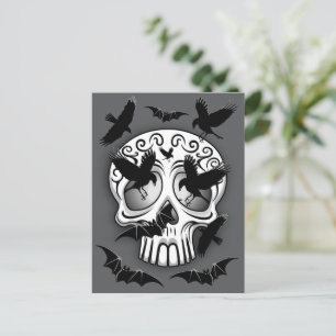 Postal Festiva Calaveras decorativas de Halloween