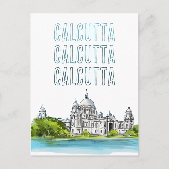 Postal Festiva Calcuta "Victoria Memorial" Kolkata Bengali (Anverso)