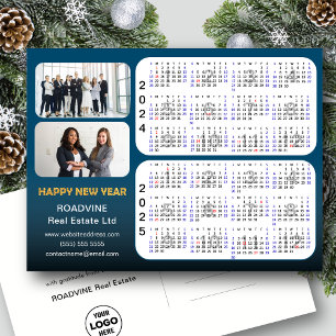 Postal Festiva Calendario 2024-2025 Modern Blue Corporate 2 Foto