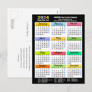 Postal Festiva Calendario 2025 Elegante Minimalista rosa