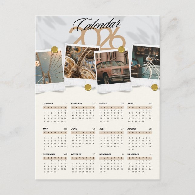 Postal Festiva Calendario 2026 (Anverso)