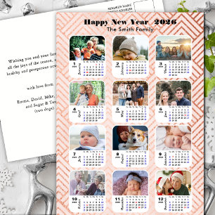 Postal Festiva Calendario 2026 Modern Family 12 Foto Pink Glitter