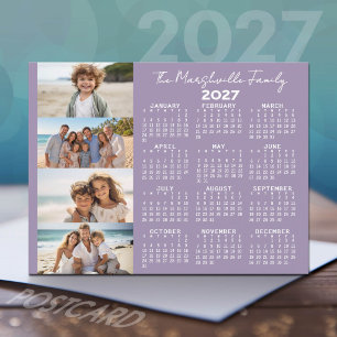 Postal Festiva Calendario 2027 con 4 Fotos y Texto de Guión