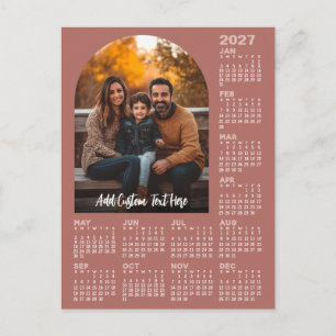 Postal Festiva Calendario 2027 con Foto - Año Completo Terra Cott