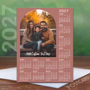 Postal Festiva Calendario 2027 con Foto - Año Completo Terra Cott