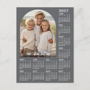 Postal Festiva Calendario 2027 con Foto - Arco Moderno